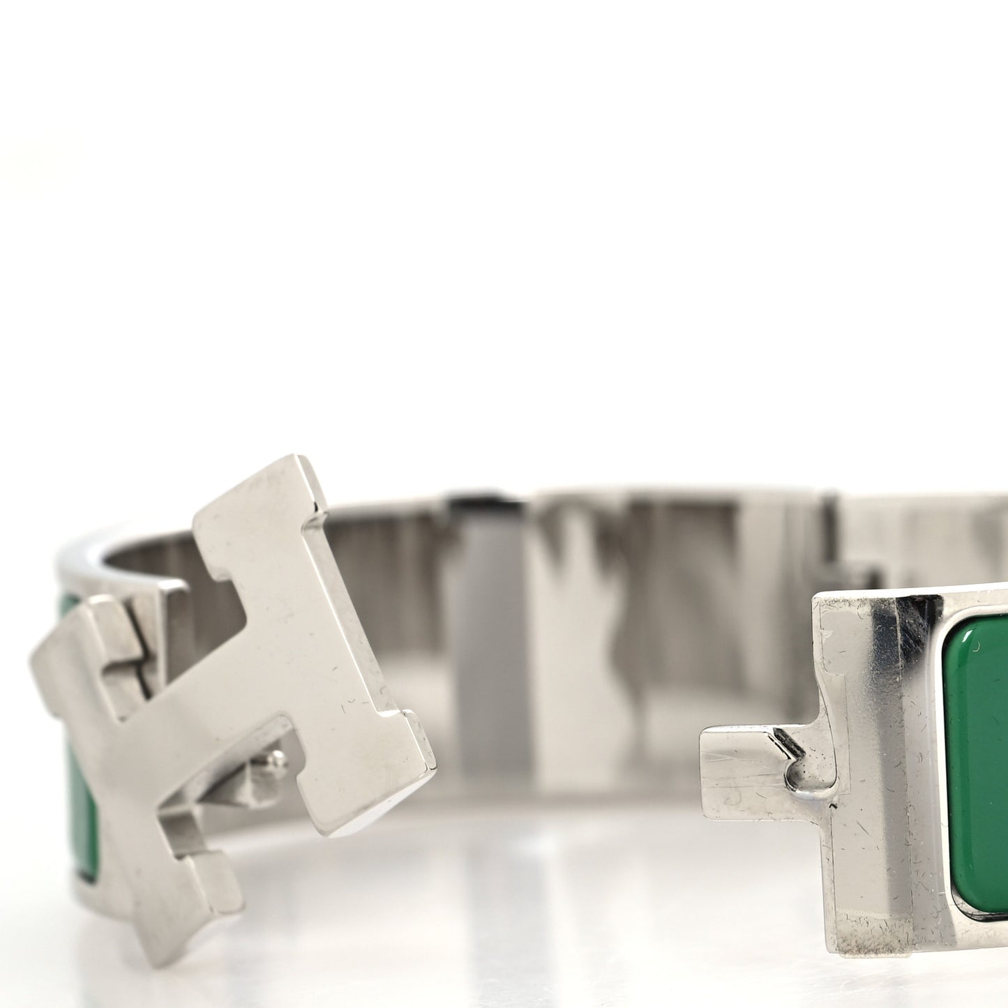 Enamel Wide Clic Clac H Bracelet PM Vert Sapin