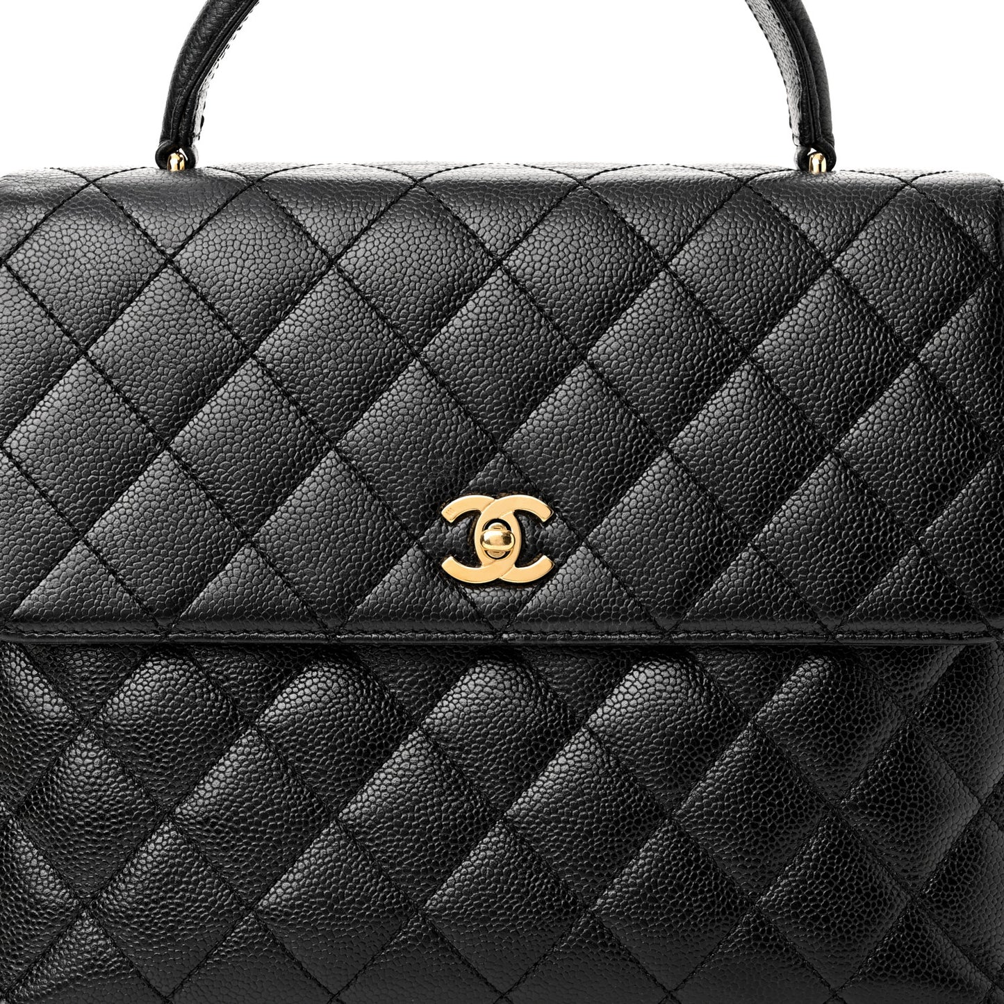 Caviar Quilted Jumbo Kelly Flap Black