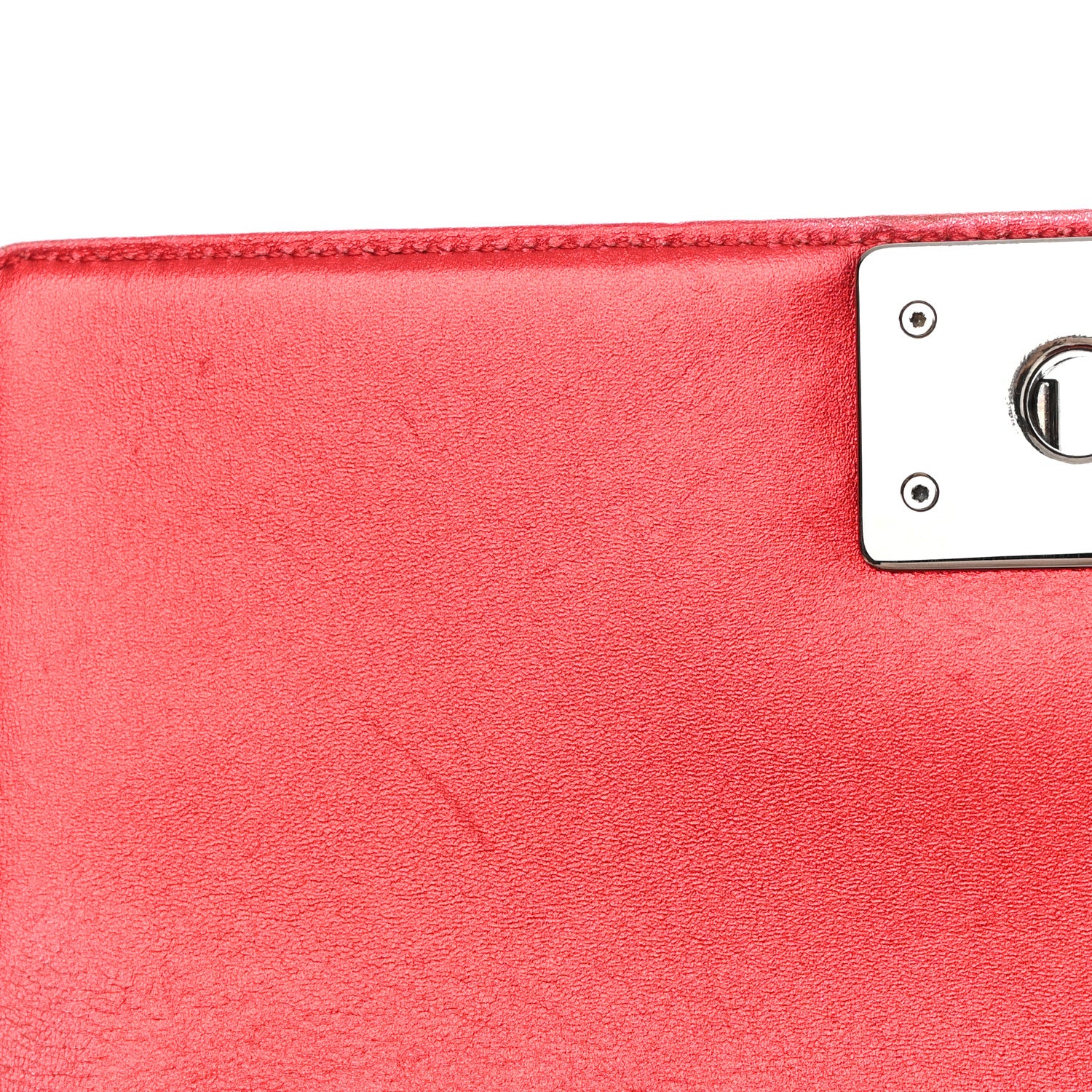 Chanel Metallic Patent Calfskin Quilted Medium Boy Flap Red 17 of 20