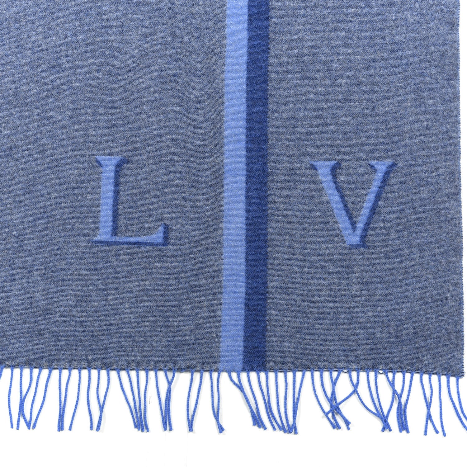 Louis Vuitton Wool Cashmere Classic Throw Navy 3 of 3