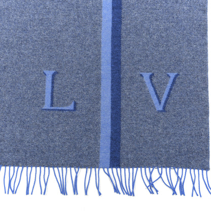 Louis Vuitton Wool Cashmere Classic Throw Navy 3 of 3