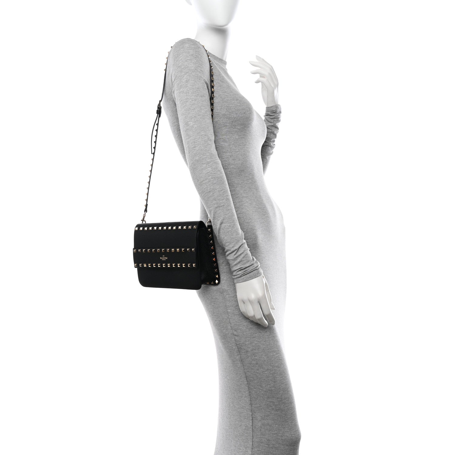 Valentino Garavani Vitello Rockstud Side Slip Crossbody Black 2 of 13