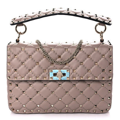 Valentino Garavani Lambskin Medium Rockstud Spike Shoulder Bag Poudre 1 of 11