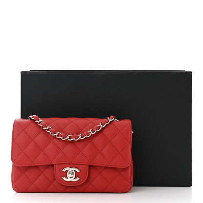 Chanel Caviar Quilted Mini Rectangular Flap Red 11 of 11