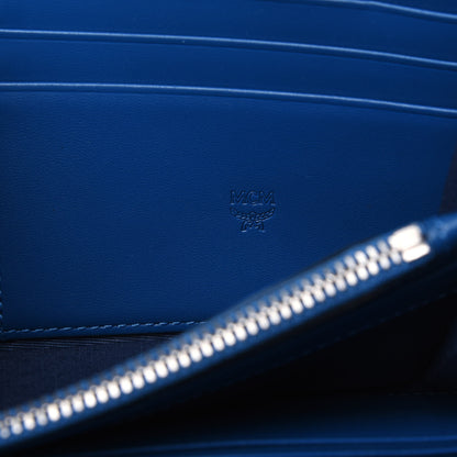 MCM Visetos Large Zip Around Wallet Black Blue 6 of 18