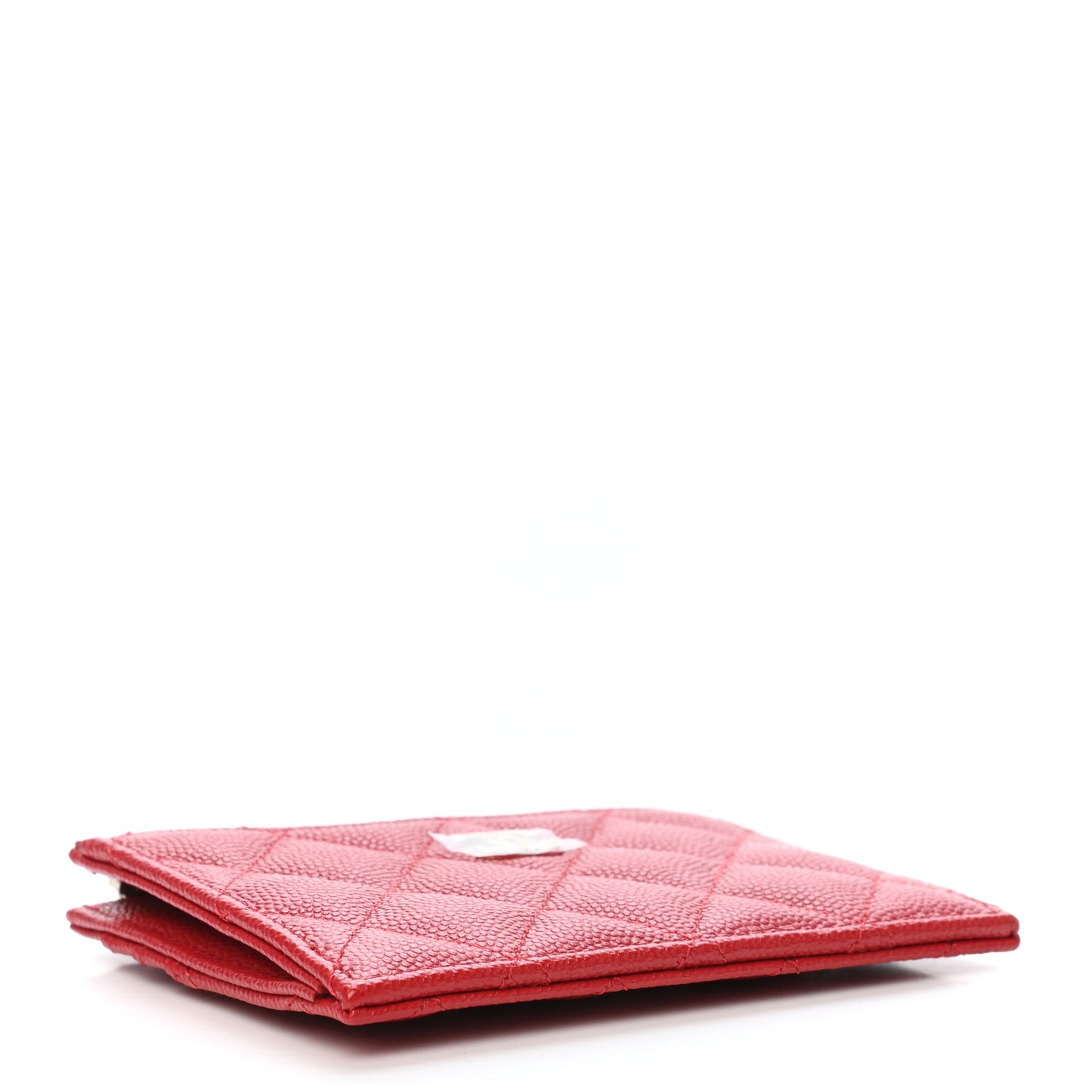 Caviar Quilted CC Zip Card Holder Red