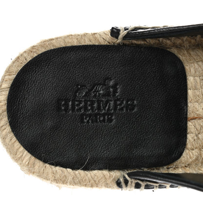 Hermes Goatskin Feria Espadrille 35 Black 7 of 9