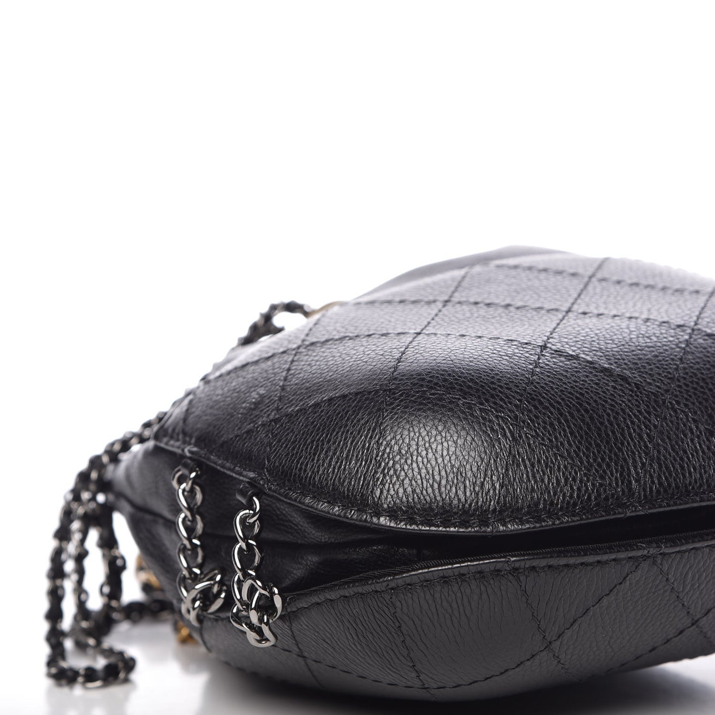 Calfskin Quilted Small Gabrielle Bucket Black