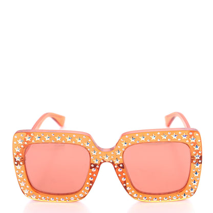 Gucci Acetate Crystal Oversize Sunglasses GG0148S Orange 3 of 6