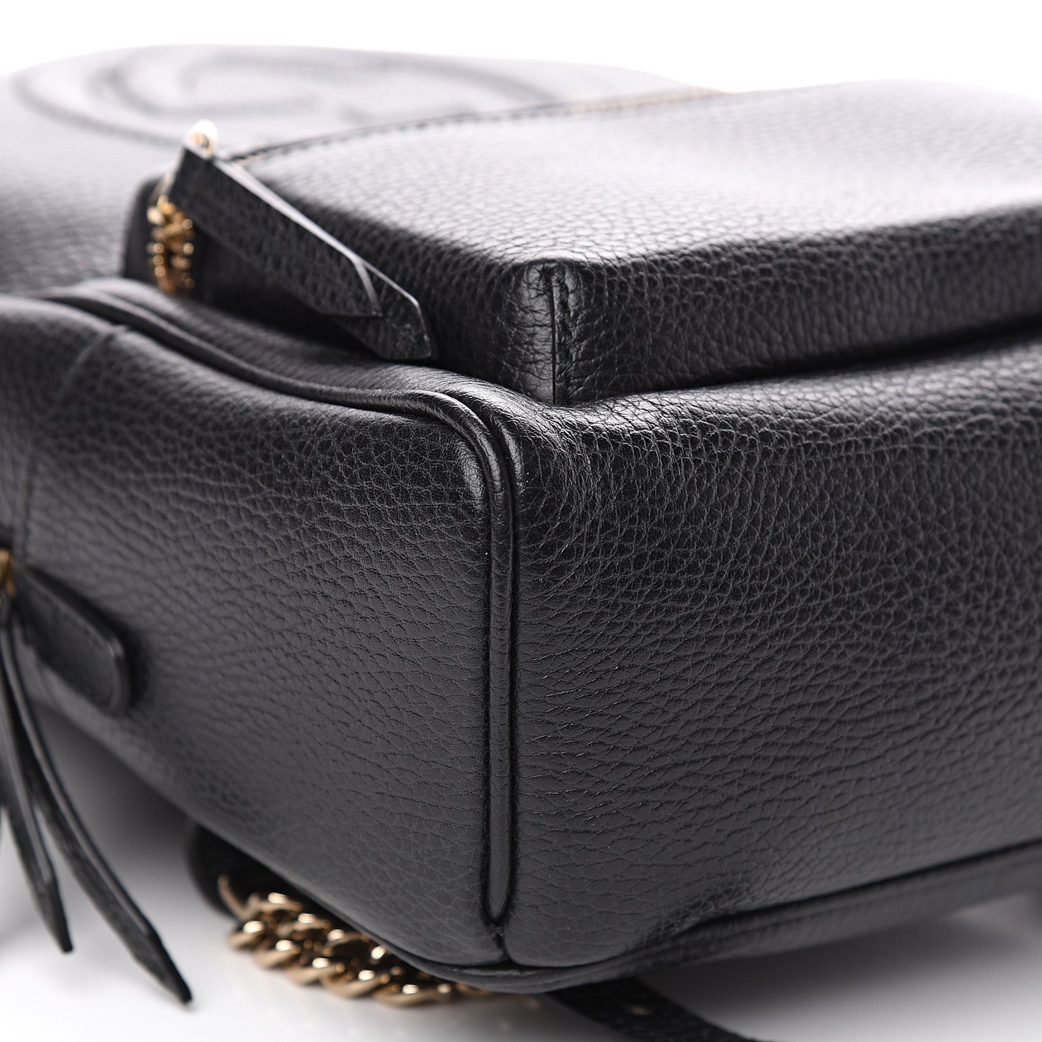 Gucci Pebbled Calfskin Soho Chain Backpack Black 8 of 11