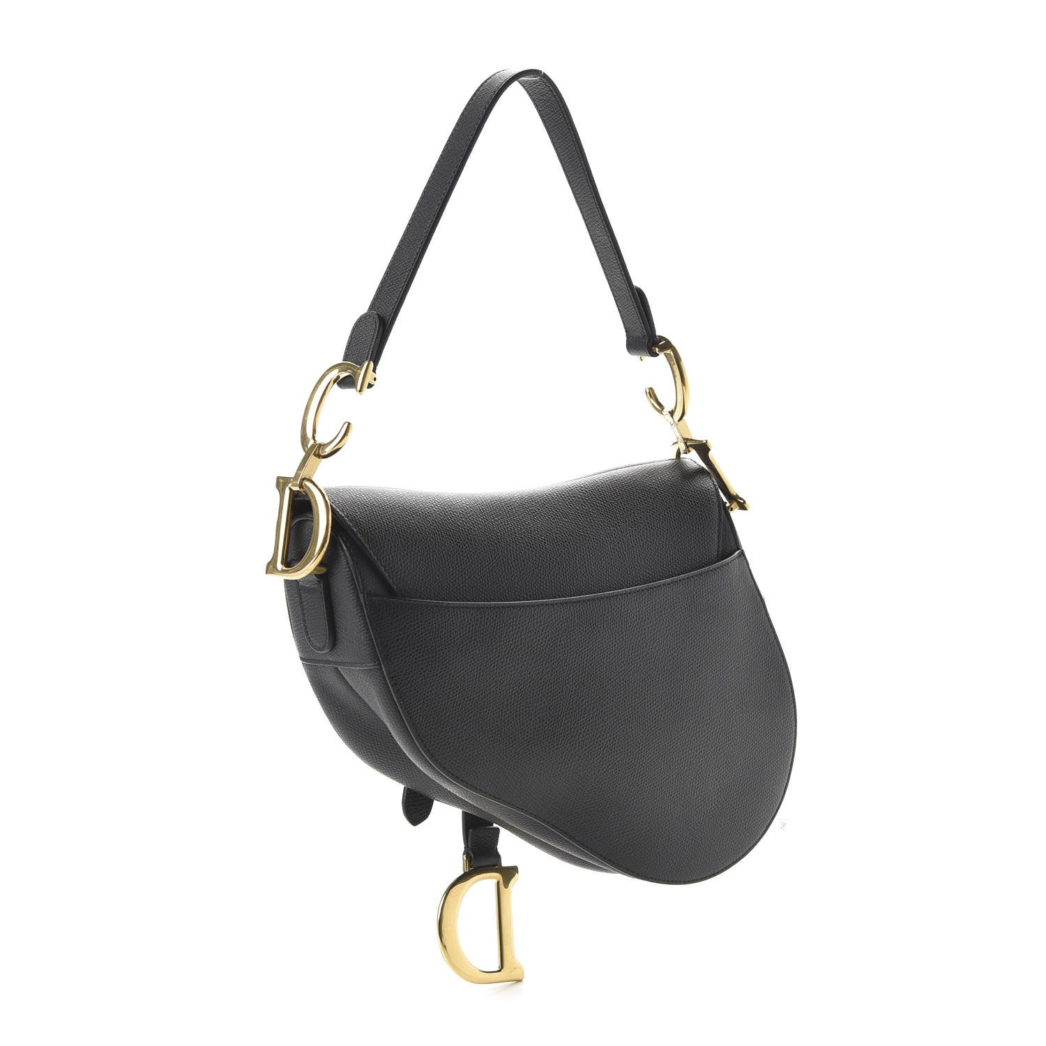 Christian Dior Grained Calfskin Saddle Bag Black 3 of 11
