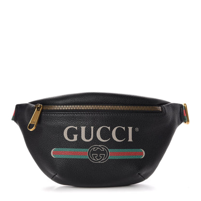 Gucci Grained Calfskin Small Logo Belt Bag Black 1 of 9