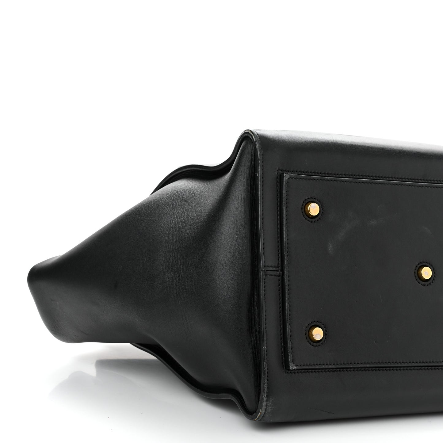 Smooth Calfskin Large Bi-Color Tie Knot Tote Black Navy