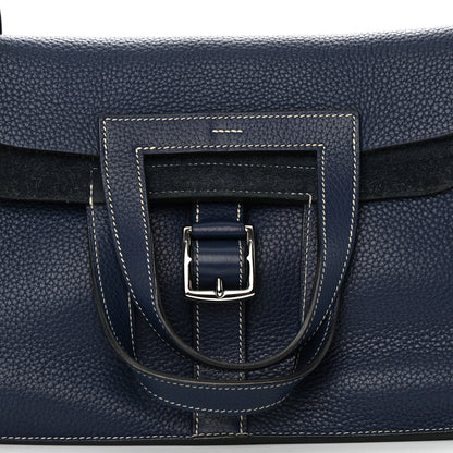 Hermes Taurillon Clemence Halzan 31 GM Bleu Encre 8 of 15