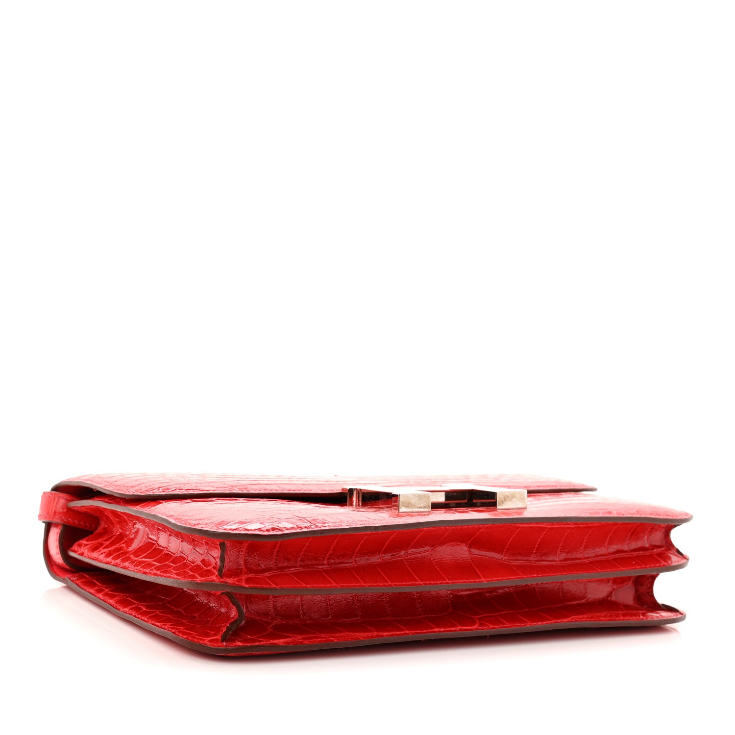 Hermes Shiny Niloticus Crocodile Constance Elan 25 Rouge Casaque 7 of 19