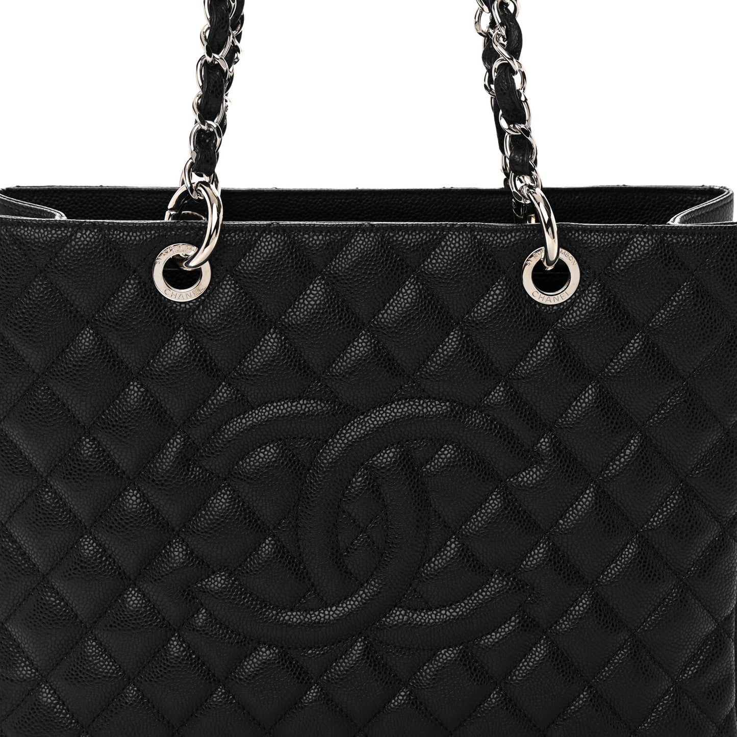 Caviar Quilted Grand Shopping Tote GST Black