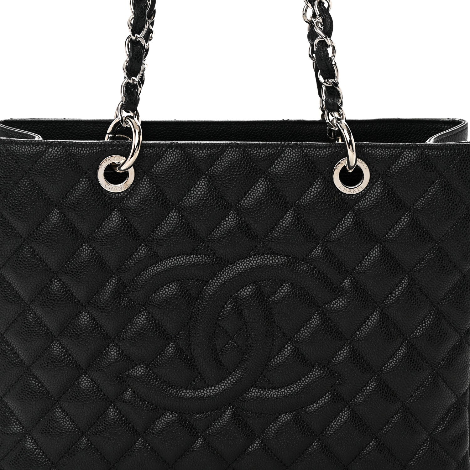 Chanel Caviar Quilted Grand Shopping Tote GST Black 9 of 14
