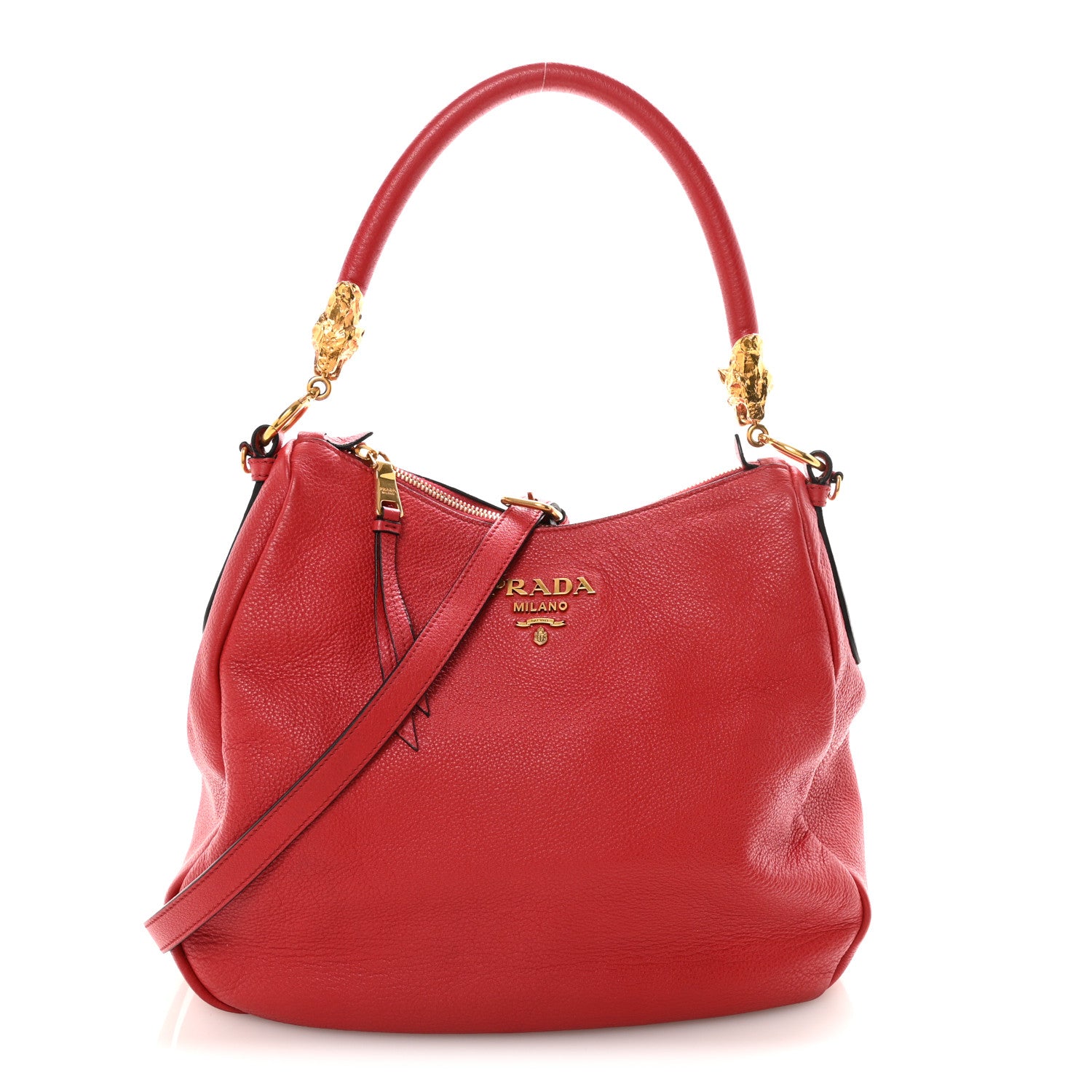 Prada Vitello Phenix Hobo Rosso 1 of 9