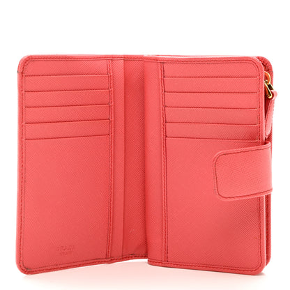 Prada Saffiano Metal Compact Wallet Rubinho 6 of 7