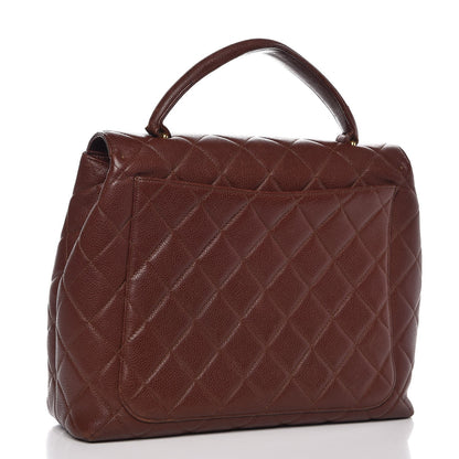 Chanel Caviar Quilted Jumbo Kelly Flap Brown 3 of 17