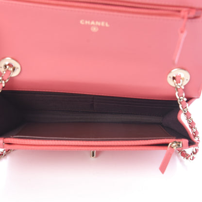 Chanel Lambskin Quilted Trendy CC Wallet On Chain WOC Bright Pink 5 of 12