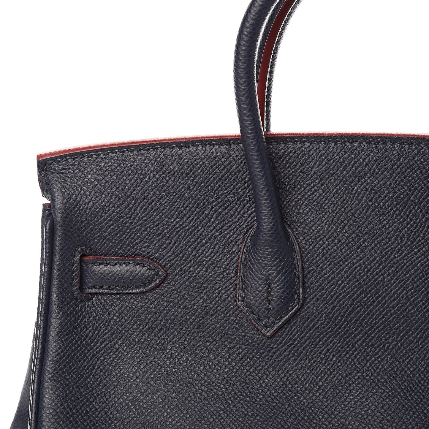 Epsom Contour Birkin 25 Bleu Indigo Rouge H