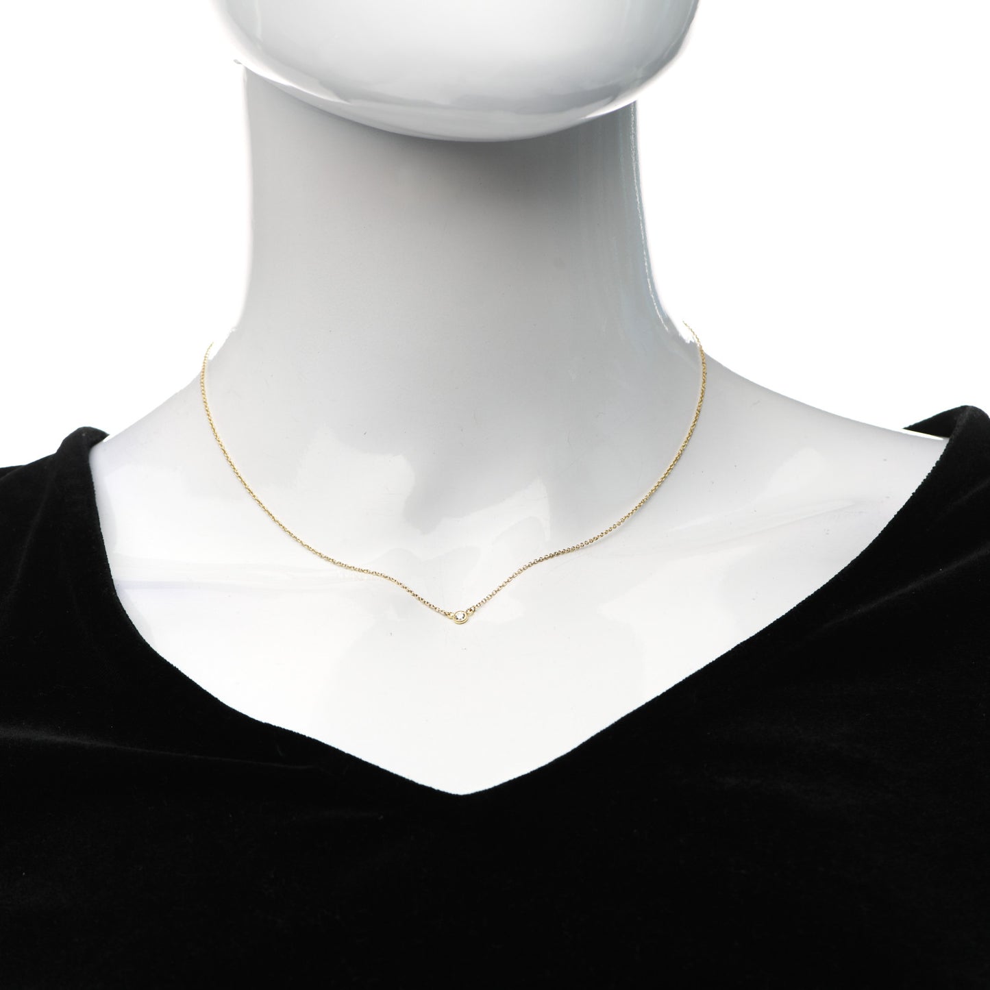 18K Yellow Gold Diamond .05ct Elsa Peretti Diamonds by the Yard Pendant Necklace