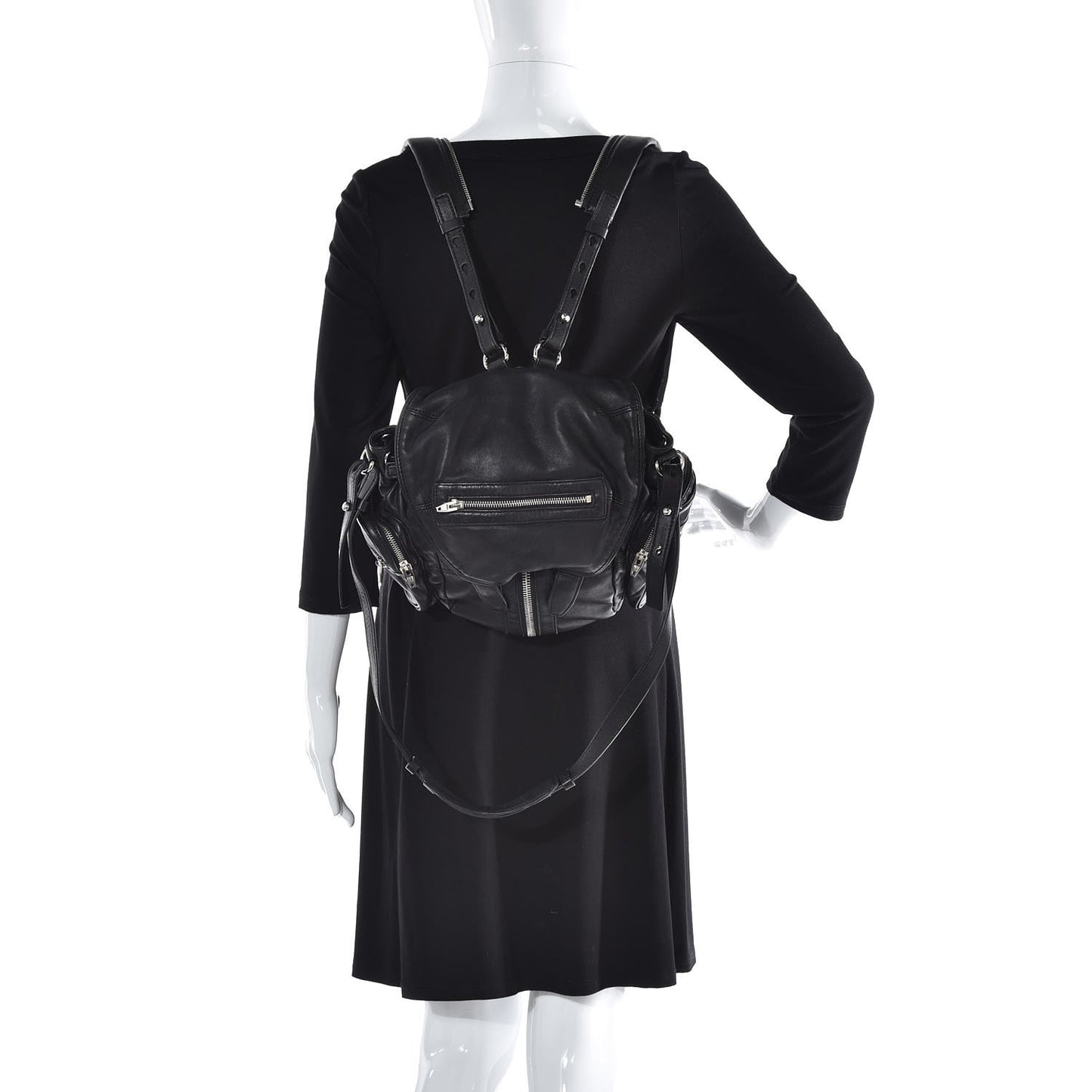 Lambskin Marti Backpack Bag Washed Black Rhodium Hardware