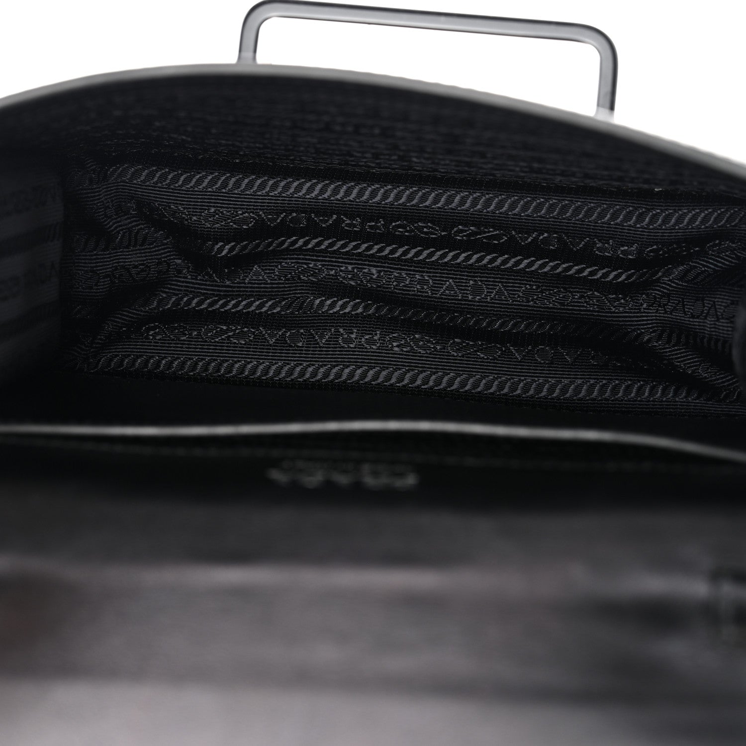 Prada City Calf Plex Ribbon Bag Black Rosa 5 of 9