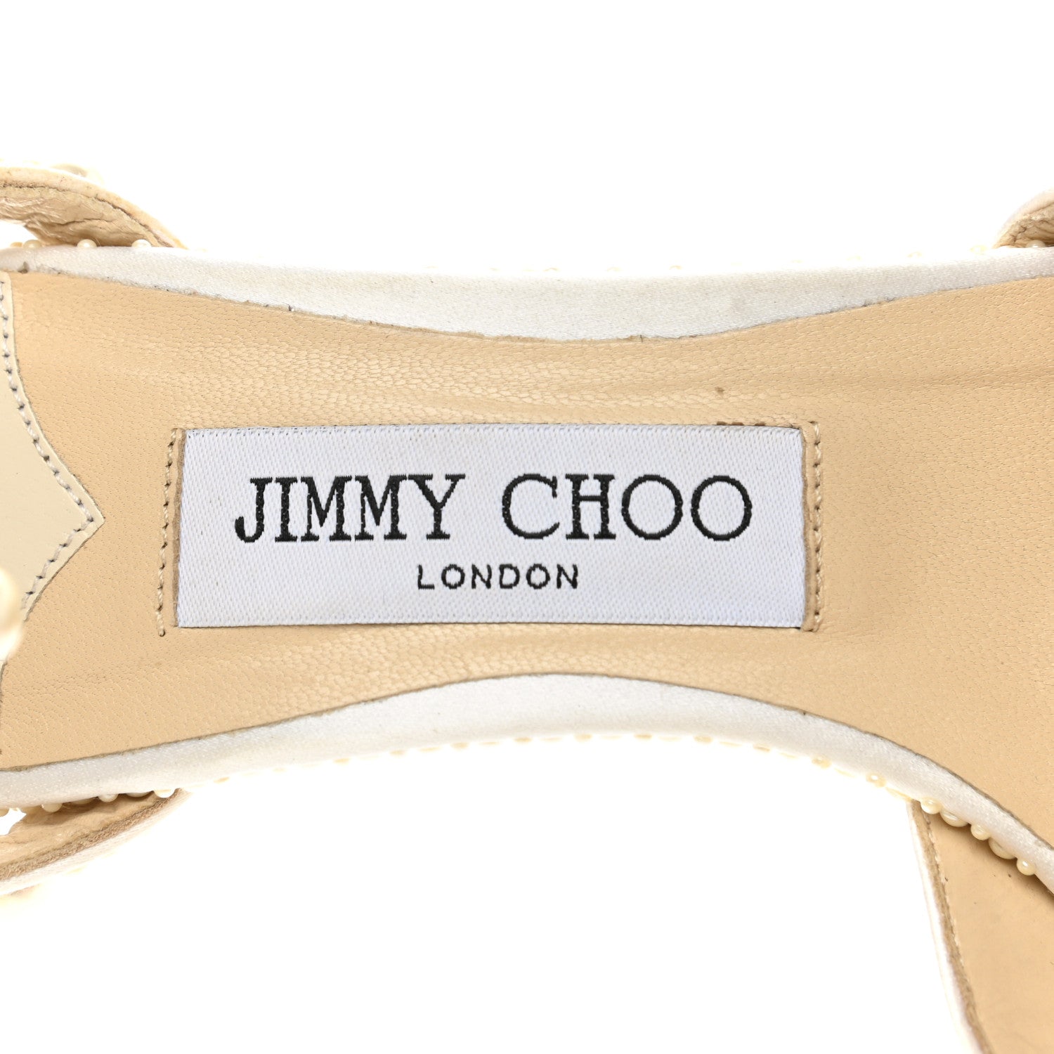 Jimmy Choo Pearl Satin Sacora 100 Sandals 37.5 White 7 of 10