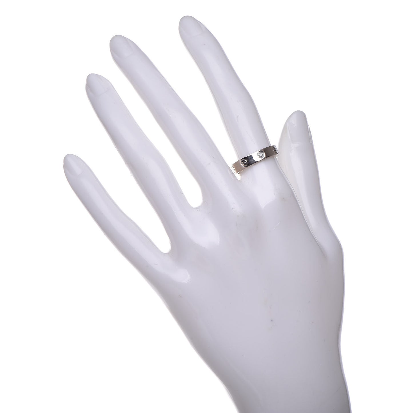 18K White Gold Diamond 4mm LOVE Wedding Band Ring 52 6