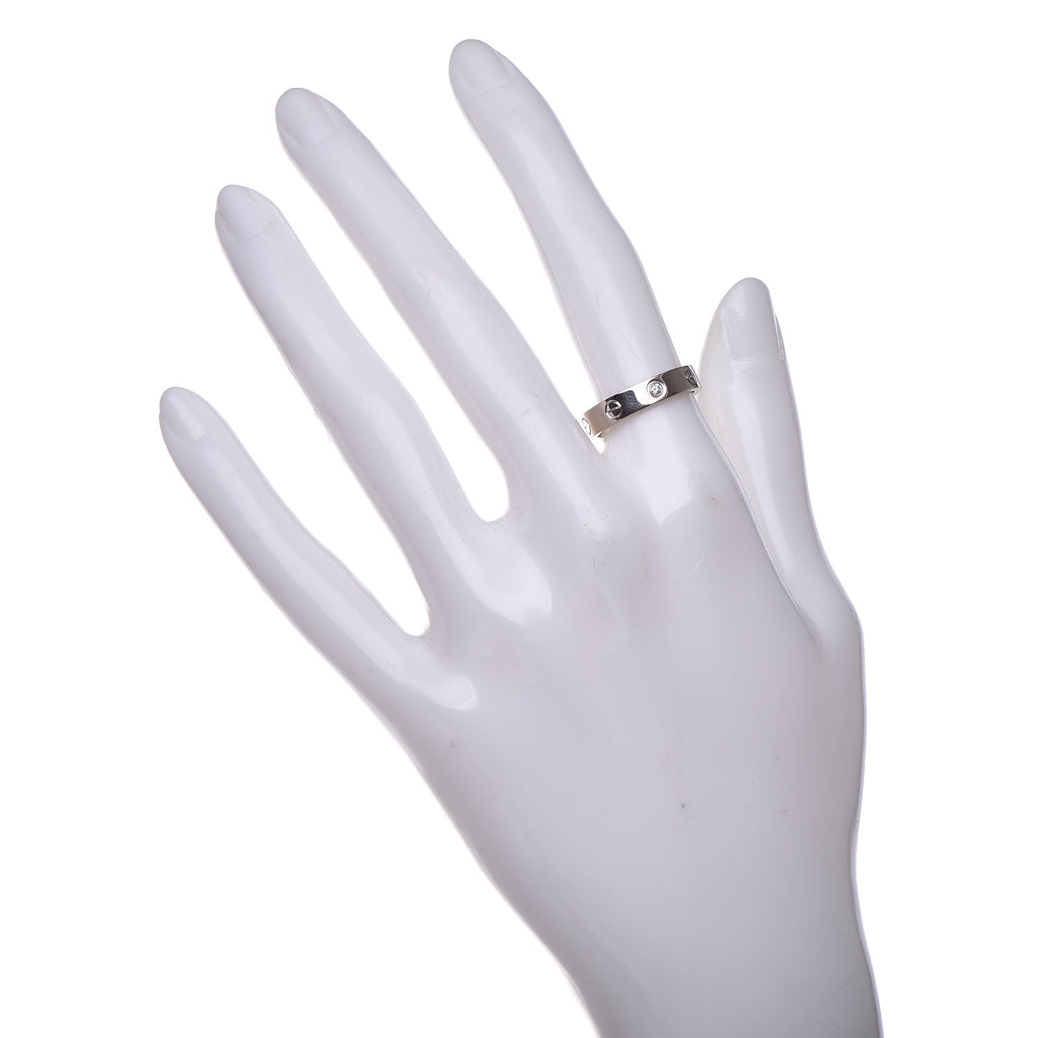 Cartier 18K White Gold Diamond 4mm LOVE Wedding Band Ring 52 6 2 of 5