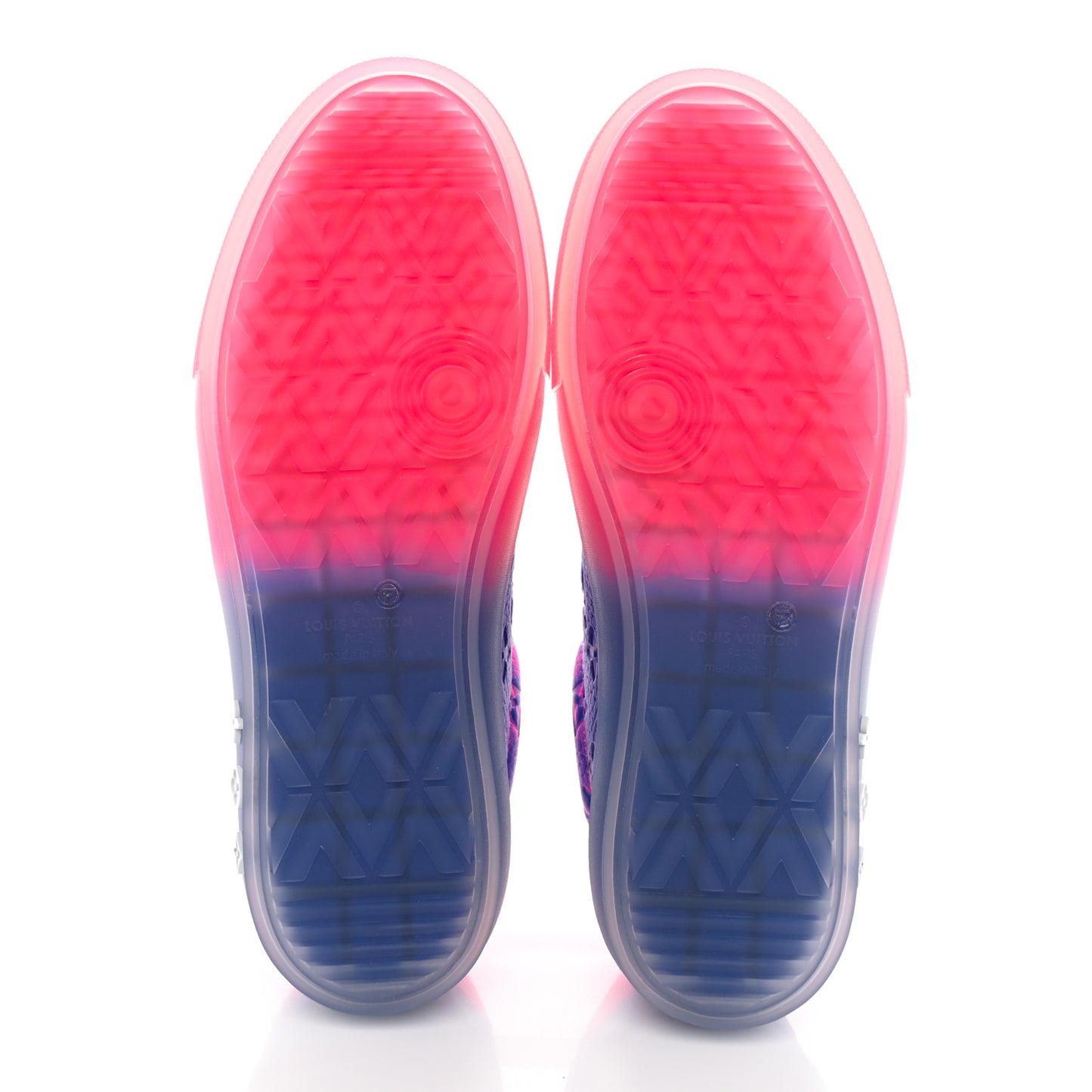 Grained Calfskin Embossed Monogram Tie Dye Mens LV Ollie Richelieu Sneakers 8 Pink