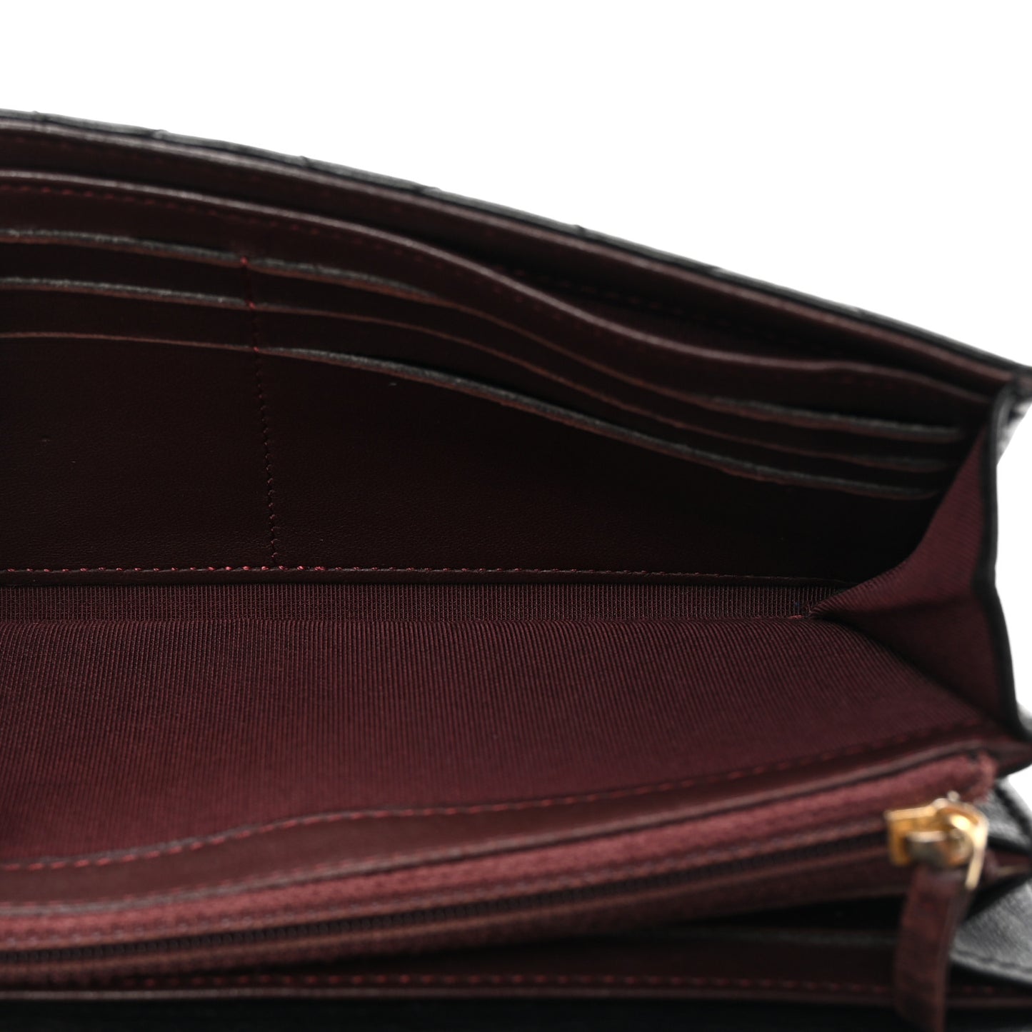 Lambskin Quilted Large Gusset Flap Wallet Black