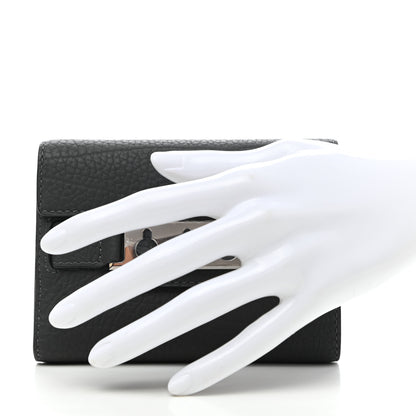 Delvaux Crispy Calfskin Tempête Compact Wallet Grey 2 of 6