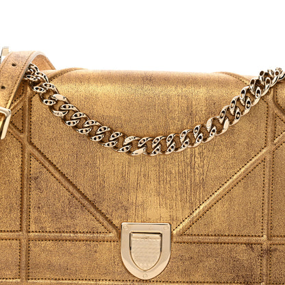 Christian Dior Metallic Brushed Calfskin Small Diorama Flap Bag Gold 8 of 11