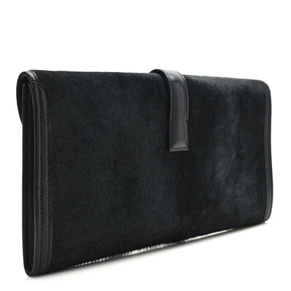 Hermes Pony Hair Swift Jige Elan 29 Clutch Black 3 of 11