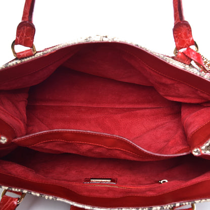 Dolce & Gabbana Python Crocodile Tote Naturale Rosso 6 of 16