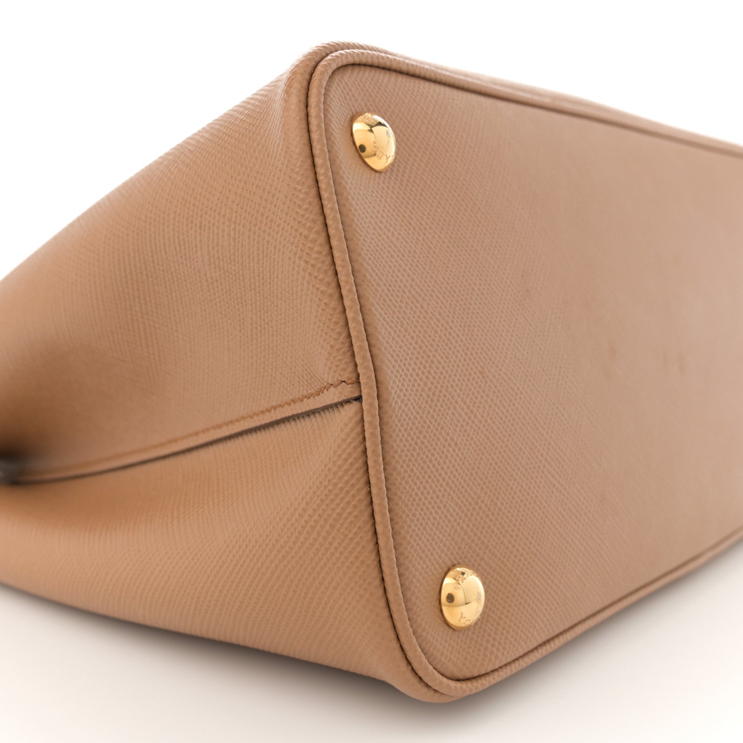 Prada Saffiano Cuir Bi-Color Medium Double Bag Caramel Marmo 10 of 13