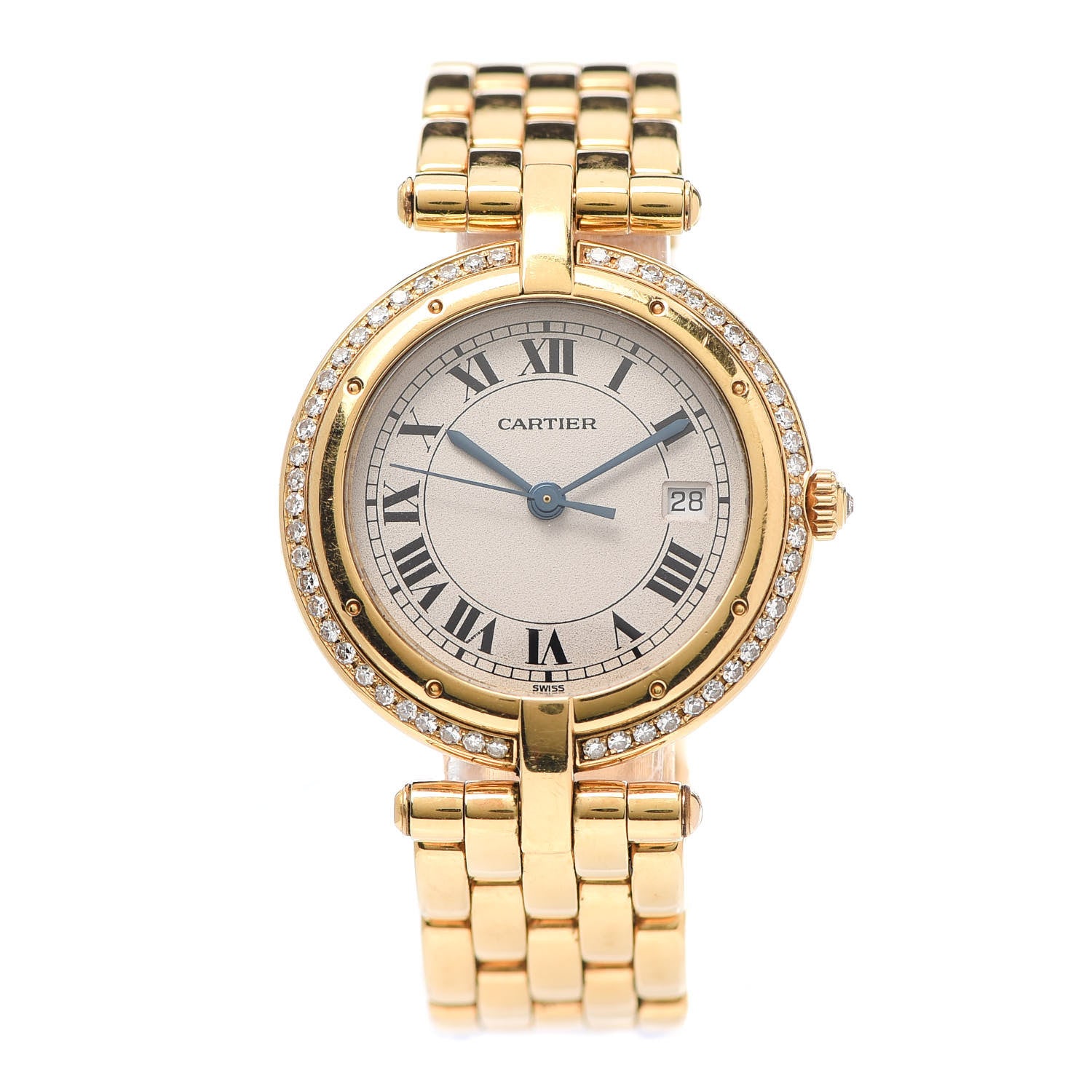 Cartier 18K Yellow Gold Diamond 29mm Panthere Vendome Quartz Watch 1 of 5