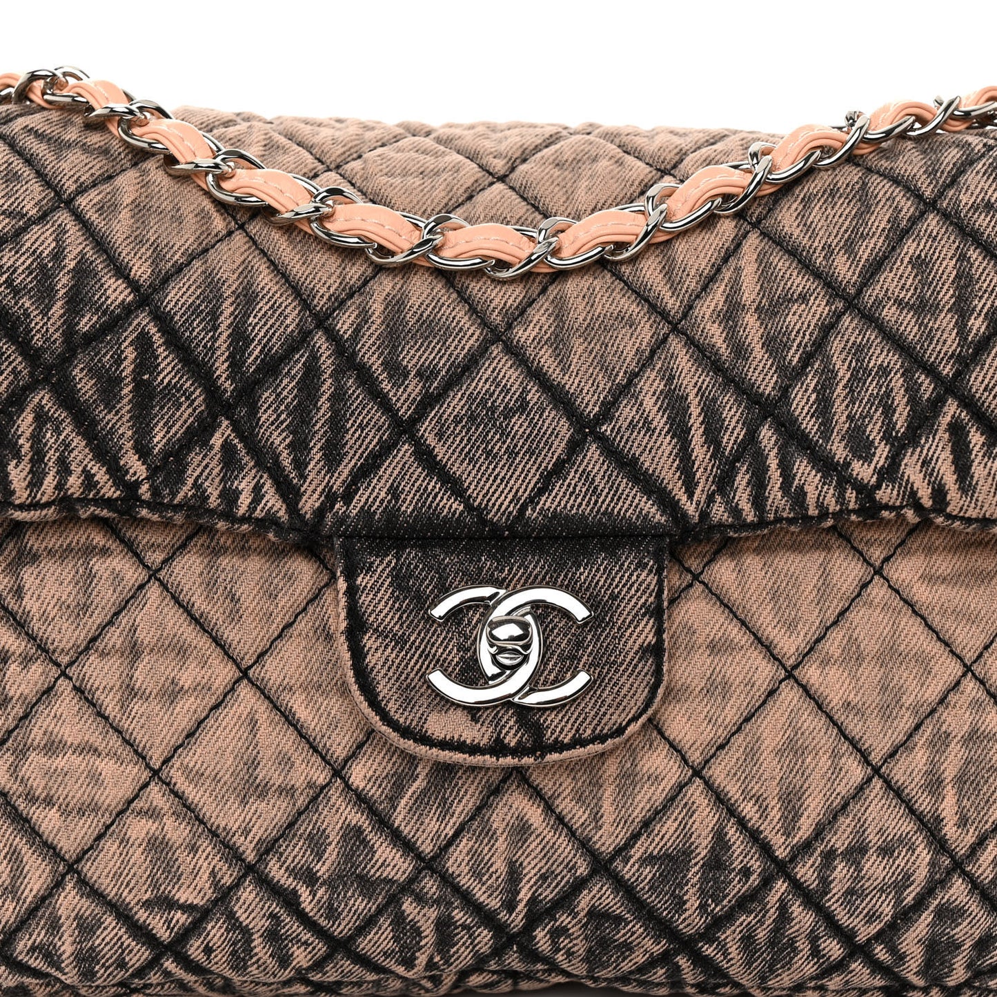 Denim Quilted Denimpression Flap Rose Clair