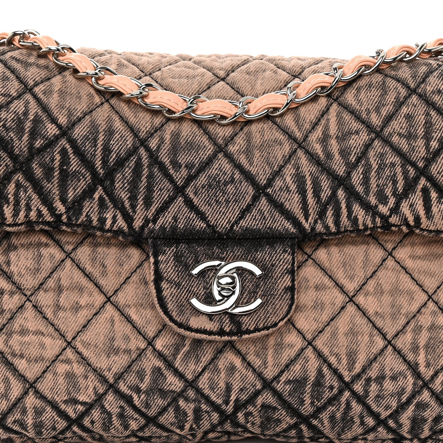 Chanel Denim Quilted Denimpression Flap Rose Clair 7 of 9