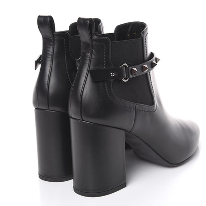 Valentino Garavani Calfskin Rockstud Chelsea 85mm Ankle Boots 39.5 Black 4 of 10