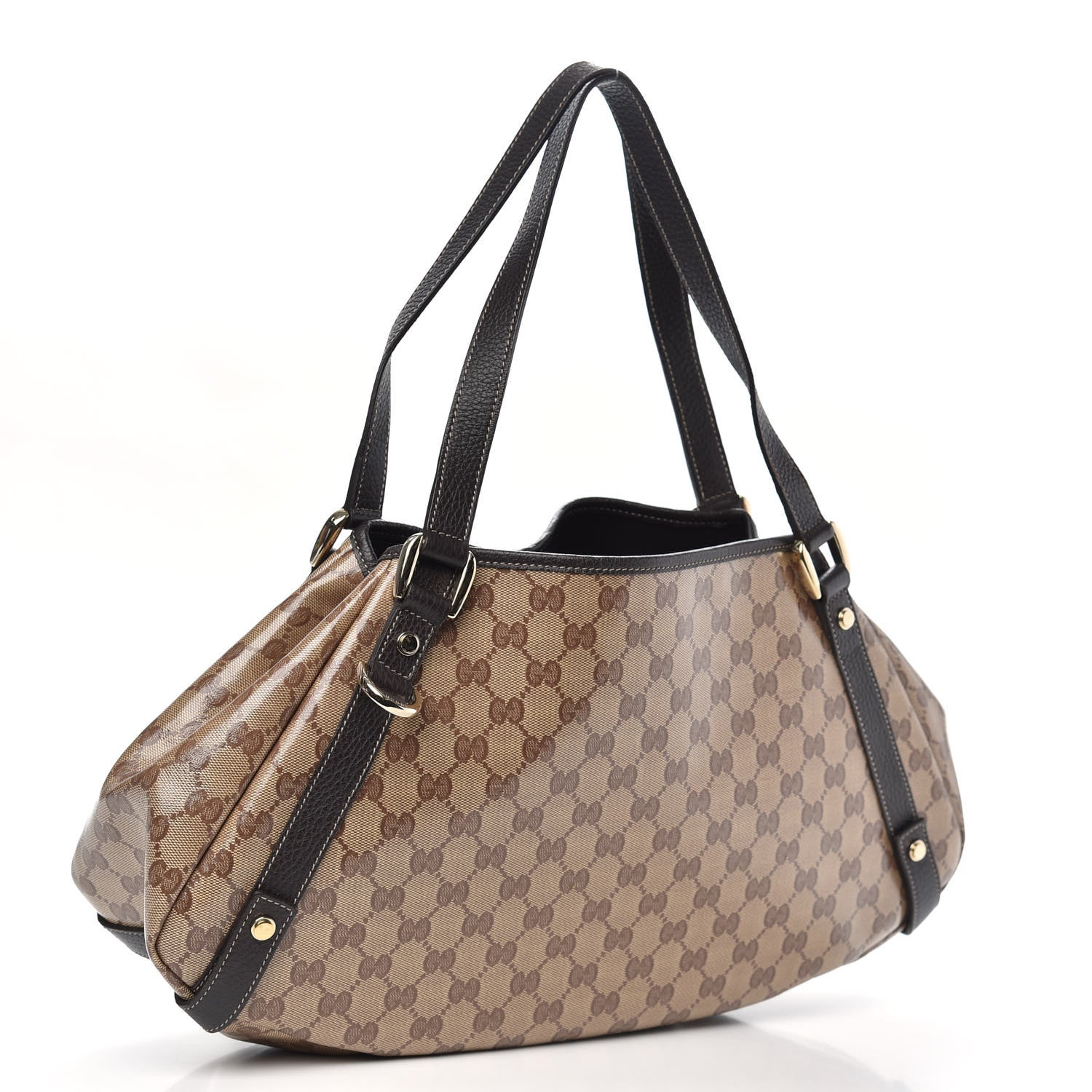 Gucci Crystal Monogram Medium Abbey Shoulder Bag Dark Brown 3 of 9