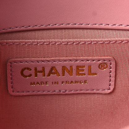 Chanel Lambskin Tweed Quilted Small Boy Flap Pink 5 of 12