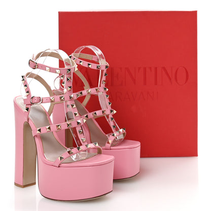 Valentino Garavani Calfskin Nappa Rockstud 155 Platform Sandals 37 Pink 9 of 9