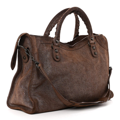 Balenciaga Metallic Craquele Calfskin Classic Hardware City Bronze 2 of 9