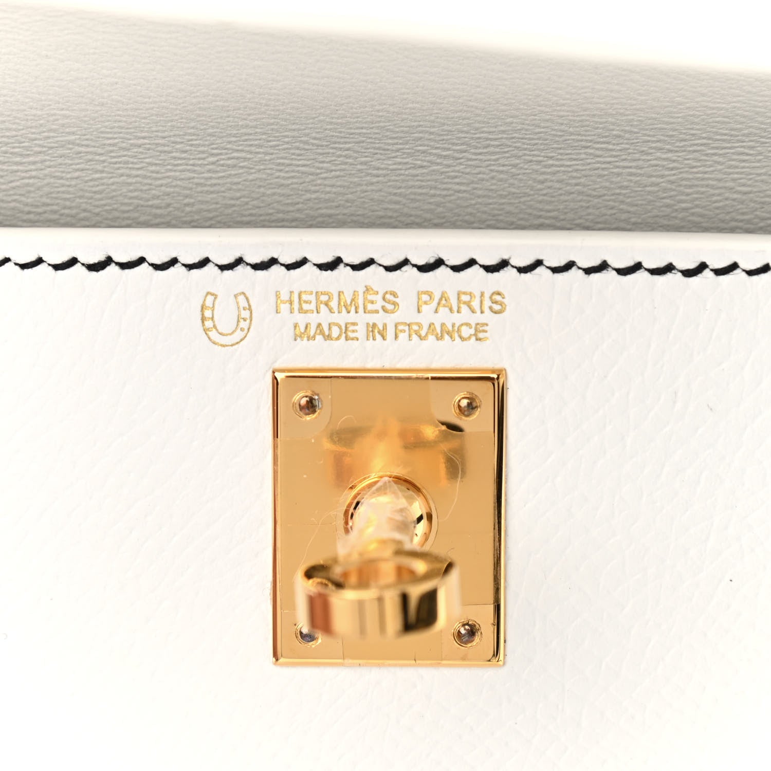 Hermes Epsom Mini Horseshoe Kelly Sellier 20 White Black 5 of 8