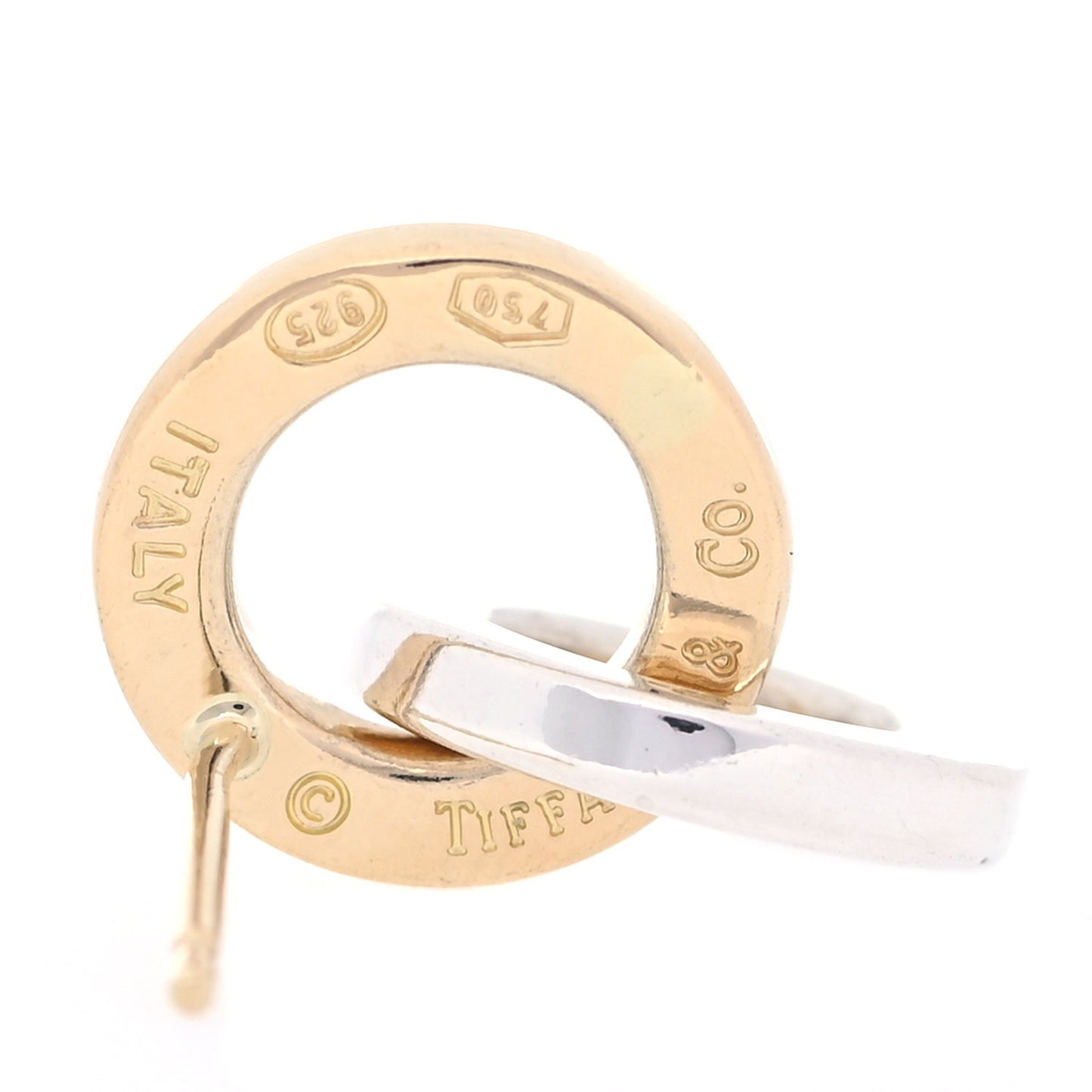 Sterling Silver 18K Yellow Gold Interlocking Circle Earrings