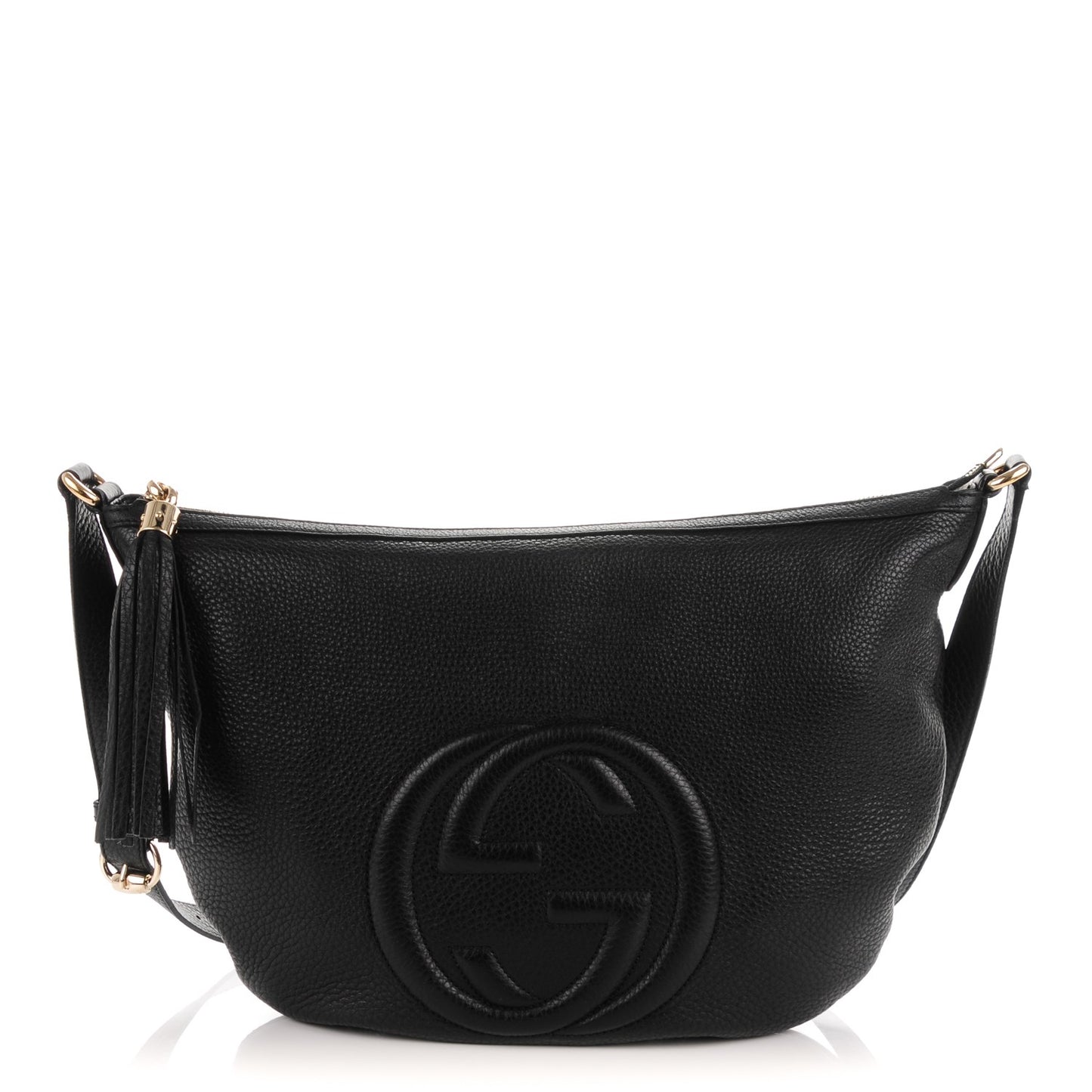 Pebbled Calfskin Medium Soho Hobo Black